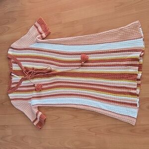 Striped Multicolor Knit Sweater Dress